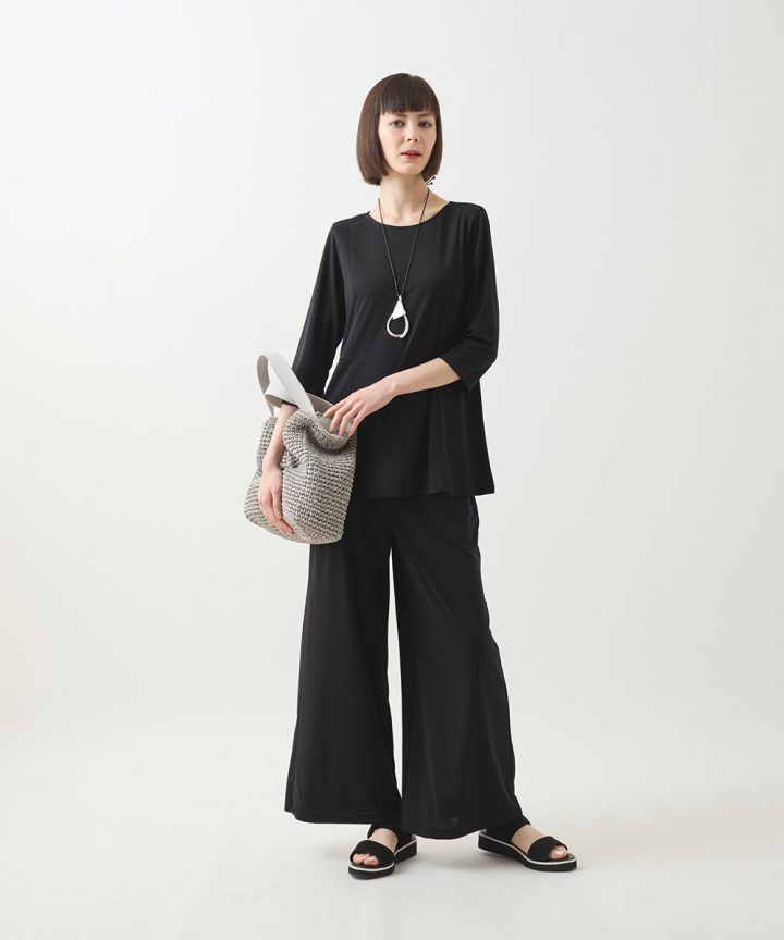 SALE【HIROKO BIS】無地 七分袖ボレロ コットン シルク 9号
